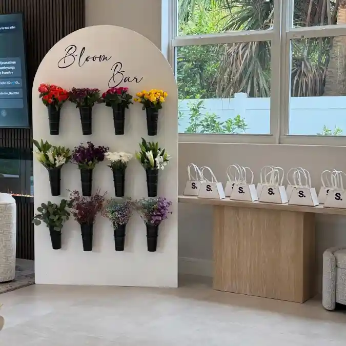 Floral Archway Elegance - Bloom Bar Party Setup