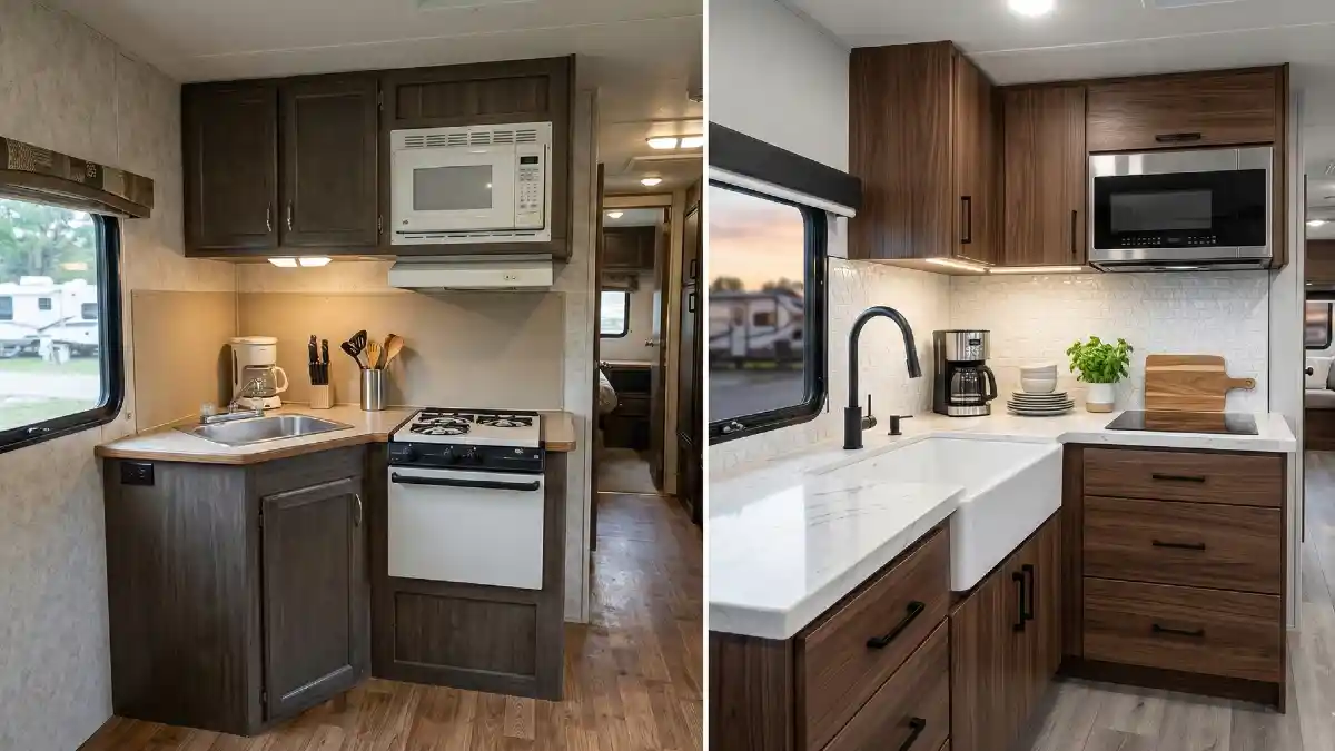 From Dated Cabinets to Designer Vibes A Total RV Kitchen Transformation