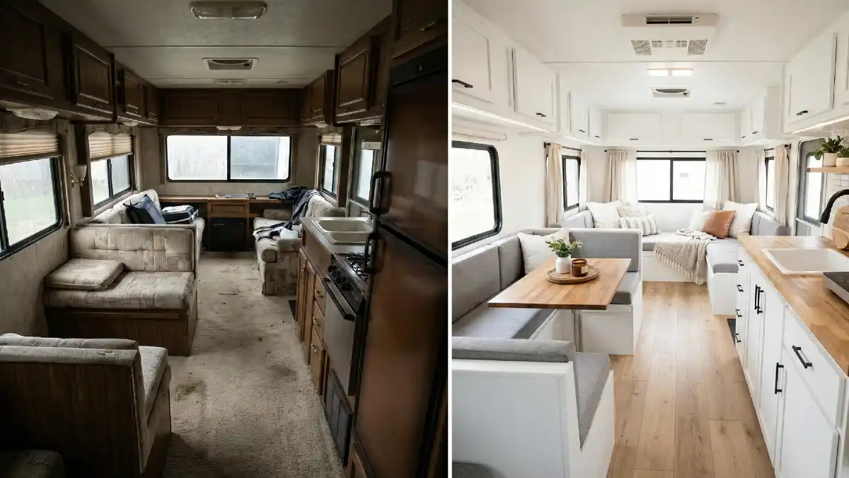 From Drab Den to Scandi-Chic Sanctuary The Ultimate RV Glow-Up