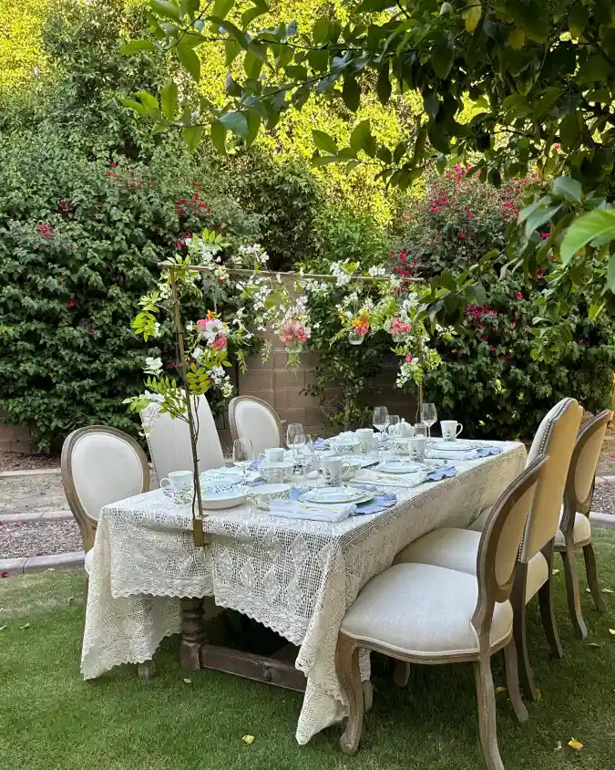 Garden Lace and Floral Canopy - Spring Decor with an Ethereal Touch