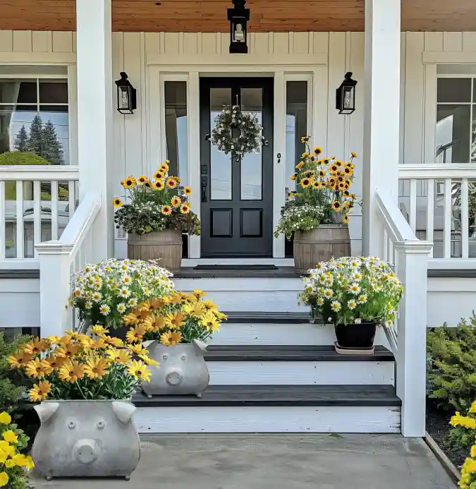 Golden Sunsets and Grassy Breezes - A Modern Farmhouse Spring Entryway
