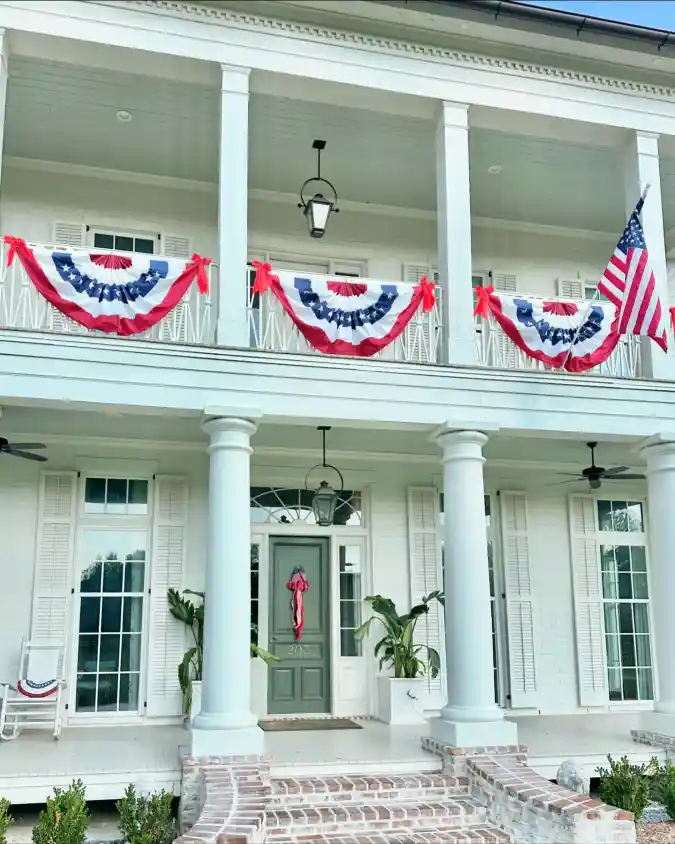 Grand Colonial Americana - Patriotic Porch with Southern Charm