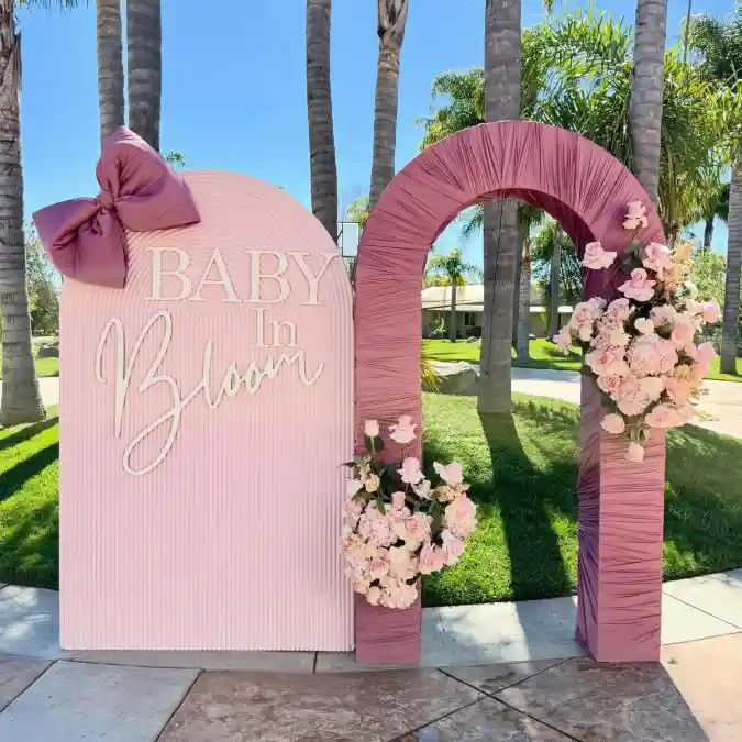 Mauve and Petal Pink Garden Archway - Floral Decor with a Whimsical Twist