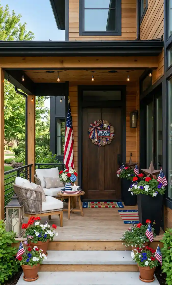 Modern Americana Porch - Patriotic Spirit with a Contemporary Edge