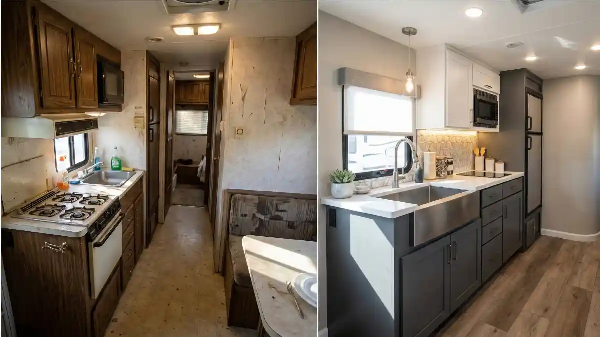 Modern Monochrome Galley - Transforming Cramped Quarters into a Chef’s Haven