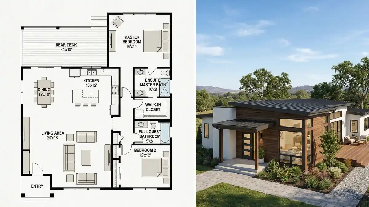 Modern Wood and Glass Sanctuary – Two-Bedroom Living with Seamless Flow