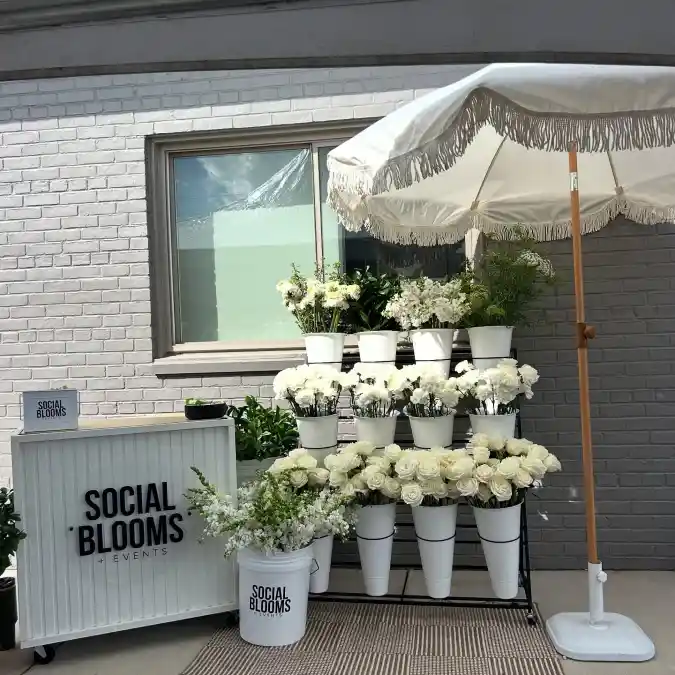 Monochrome Chic Meadow - Flower Cart with a Timeless Aesthetic