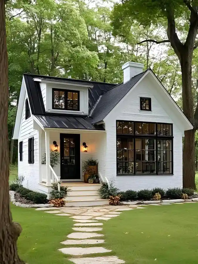 Monochrome Meadow Loft — Modern Farmhouse Window Magic