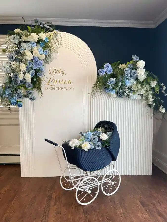 Navy and Cornflower Serenity - Baby in Bloom Shower with a Sophisticated Edge