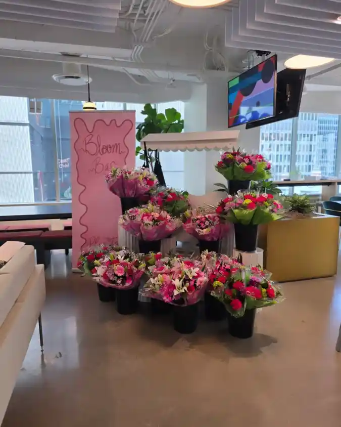 Neon Dreamscape Reception — High-Impact Entryway Florals