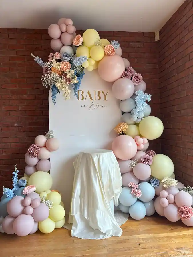 Pastel Garden Archway - A Whimsical Baby in Bloom Celebration Backdrop