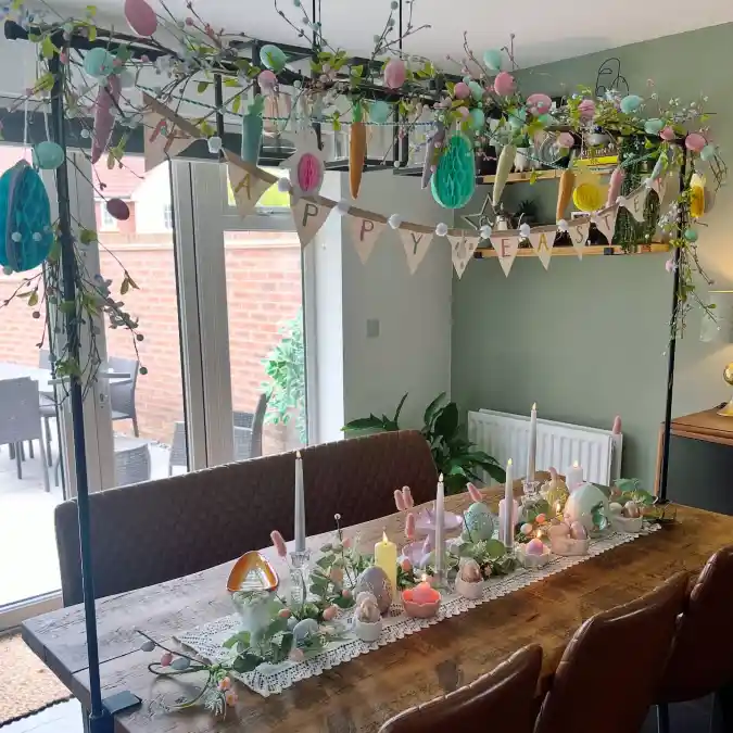 Pastel Over-the-Table Garland - A Whimsical Feast for the Eyes