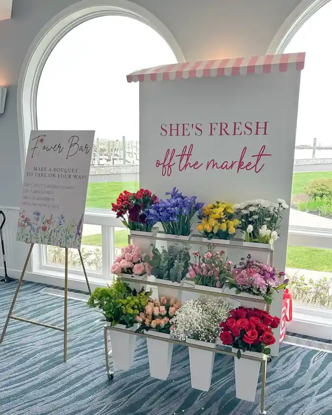 Pastel Parisian Market Stand - Bloom Bar with a Whimsical Flair