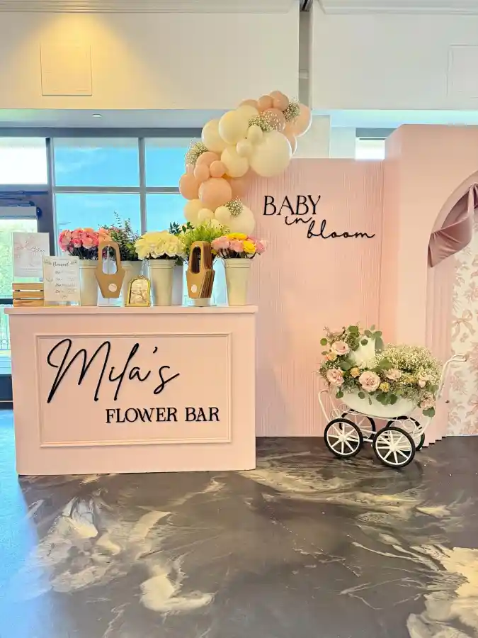 Pastel Petal Perfection – Flower Bar with a Whimsical Nursery Twist