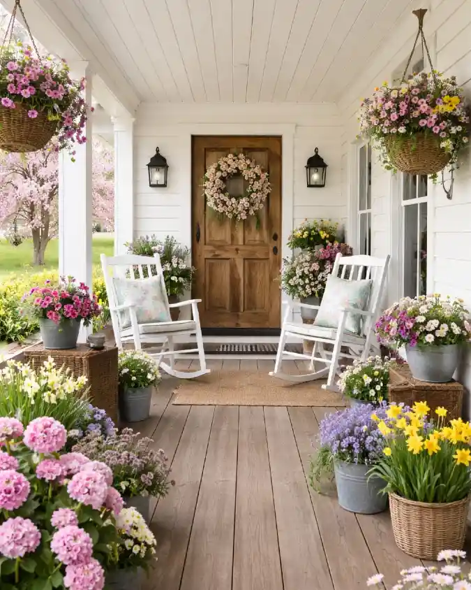 Pastel Petal Promenade - Spring Front Porch with a Cottage Core Flair