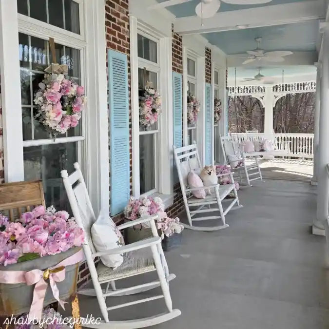 Pastel Petals and Powder Blue A Shabby Chic Porch Refresh
