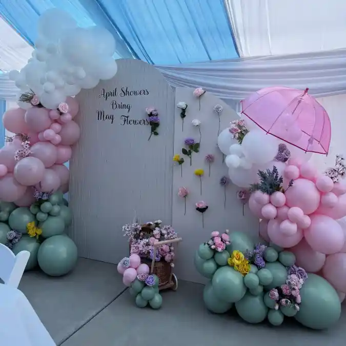 Pastel Rain Garden Backdrop - Spring Social Soirée