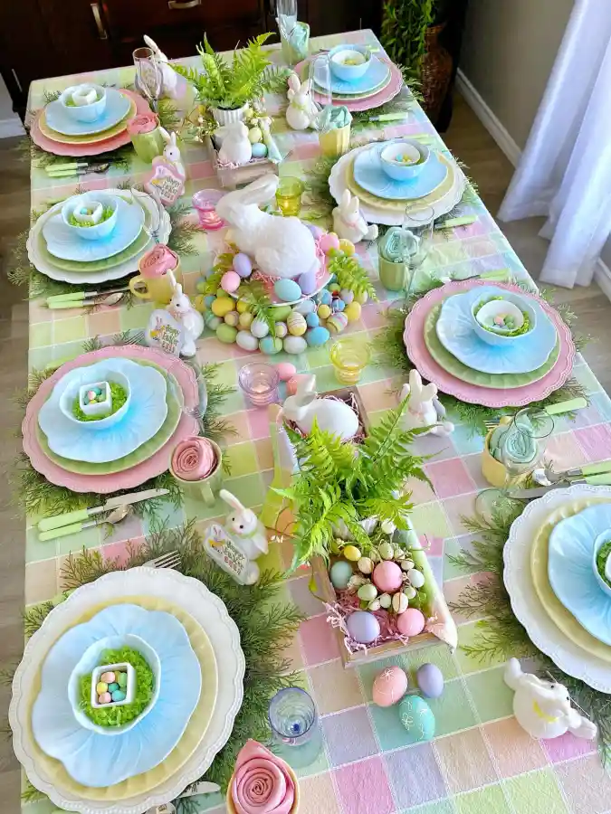 Pastel Whimsy Banquet - Easter Tablescape with a Maximalist Flair