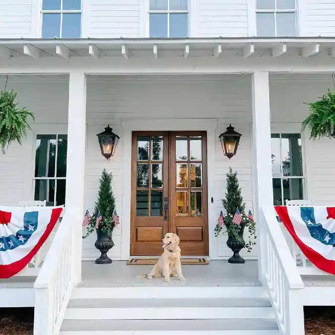 Patriotic Grandeur A Timeless Americana Porch - 4th of July Front Porch Decoration