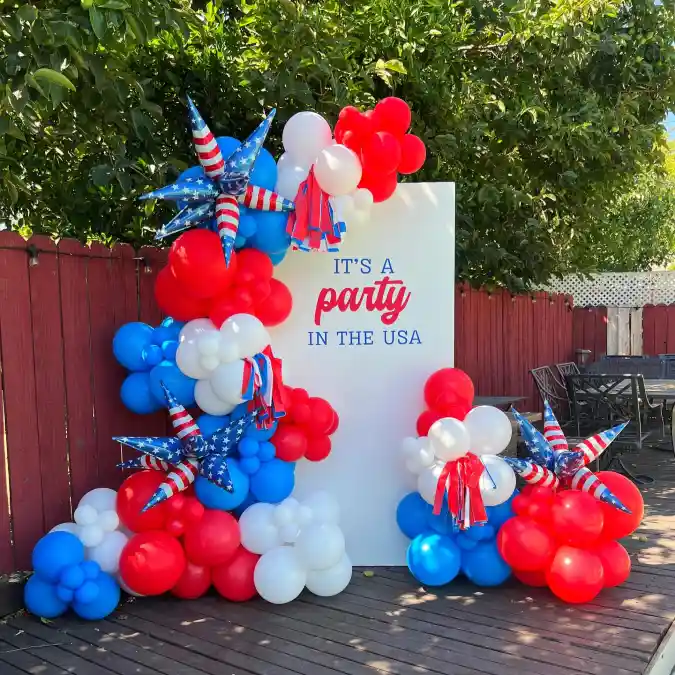 Patriotic Pop and Star-Spangled Style - Outdoor Backdrop for a Festive Fourth