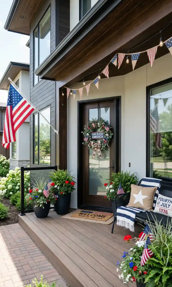 Patriotic Porch Perfection Sun-Drenched Americana Decor
