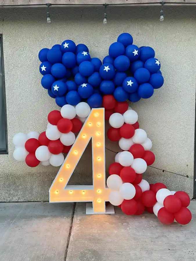 Patriotic Star-Spangled Number Display - 4th of July Celebration with a Glow