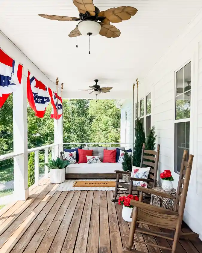 Patriotic Veranda Vibes - Red, White, and Blue Front Porch Refresh