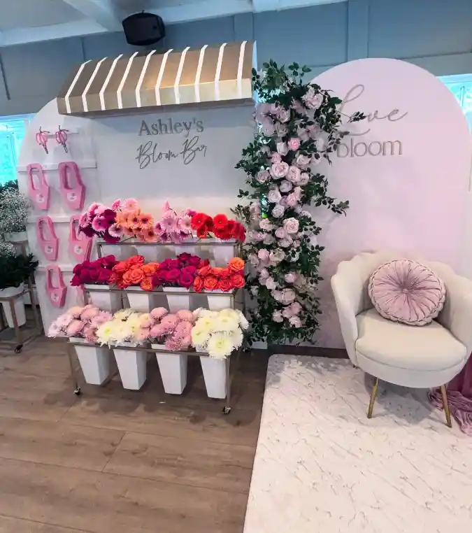 Petal-Perfect Boutique - Flower Bar Setup with a Modern Parisian Flair