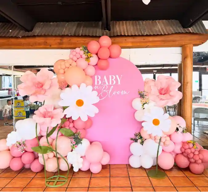 Petal-Pink Archway - Baby in Bloom Shower with a Floral Flourish