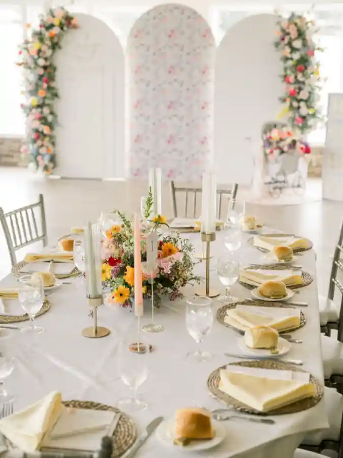 Petal-Soft Pastels and Arched Accents - Baby in Bloom Tablescape