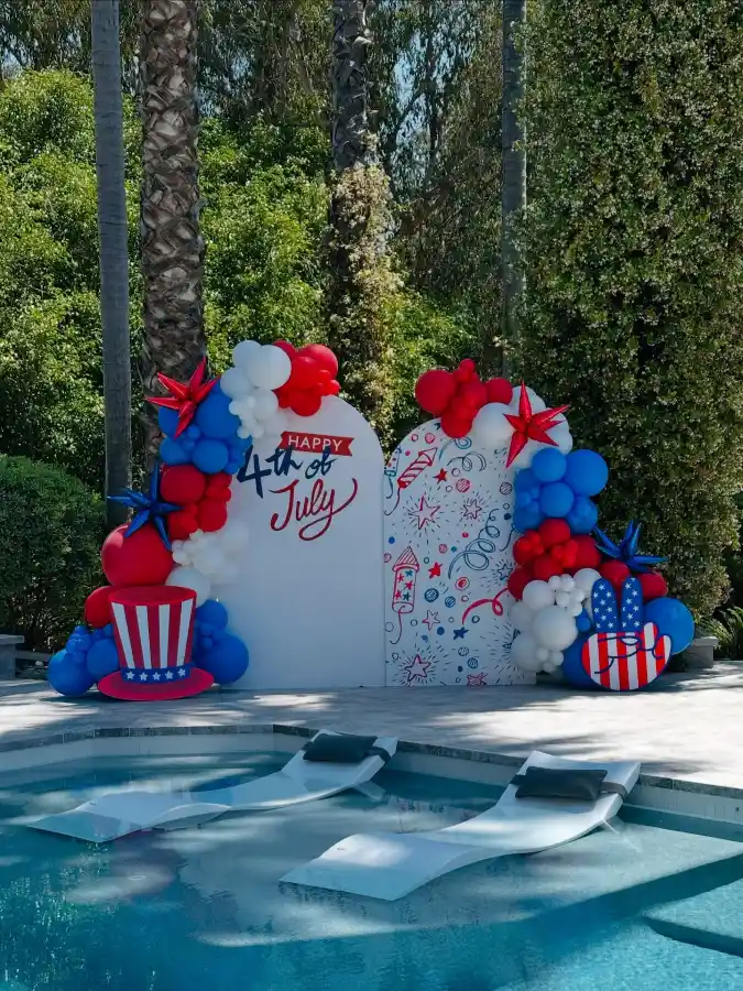 Red, White, and Poolside Blue – 4th of July Decor with a Splash