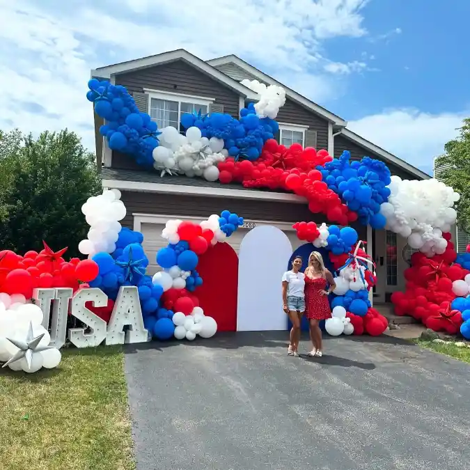 Red, White, and Wow Curb Appeal - Patriotic Balloon Extravaganza