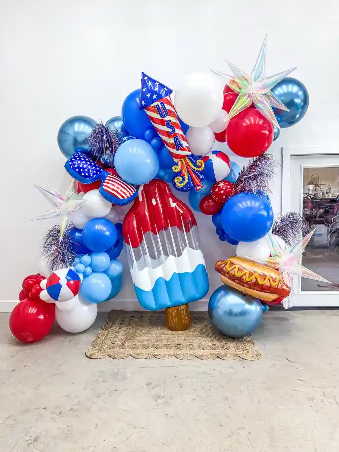 Rocket Pop & Retro Stars Backdrop - A Patriotic Party Powerhouse