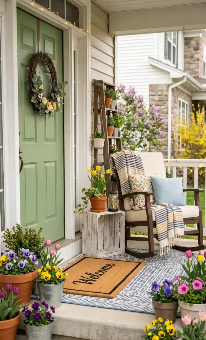 Sage & Petal Greeting — Spring Porch Decor with Curated Charm