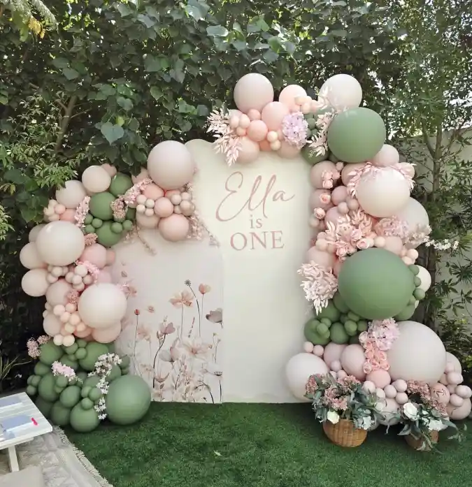 Sage and Petal Whimsy Backdrop - Spring Party Decor with a Garden Soul