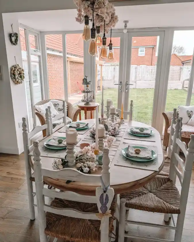 Shabby Chic Spring Sanctuary - Easter Dining Room with a Floral Twist