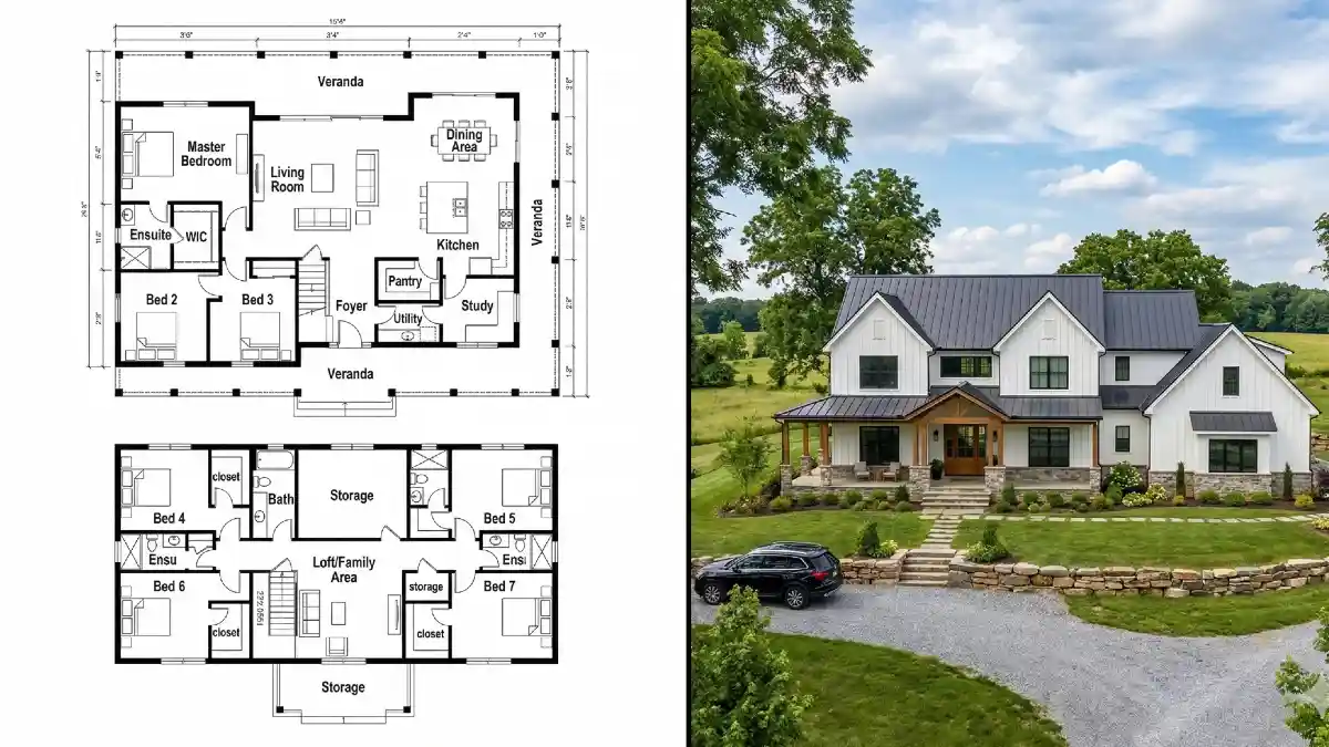 Slate-Roofed Sanctuary Modern Farmhouse Utility for Multi-Generational Living