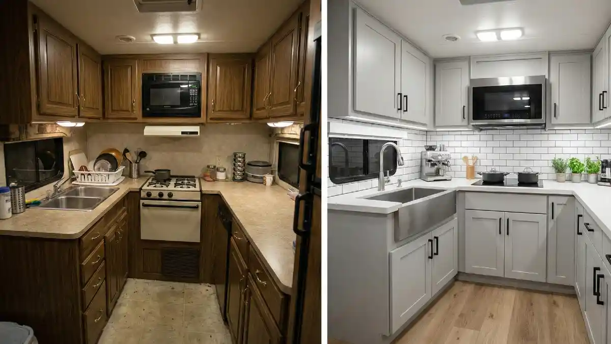 Slate & Stone Modernist Galley - An RV Kitchen Transformation for the Culinary Nomad