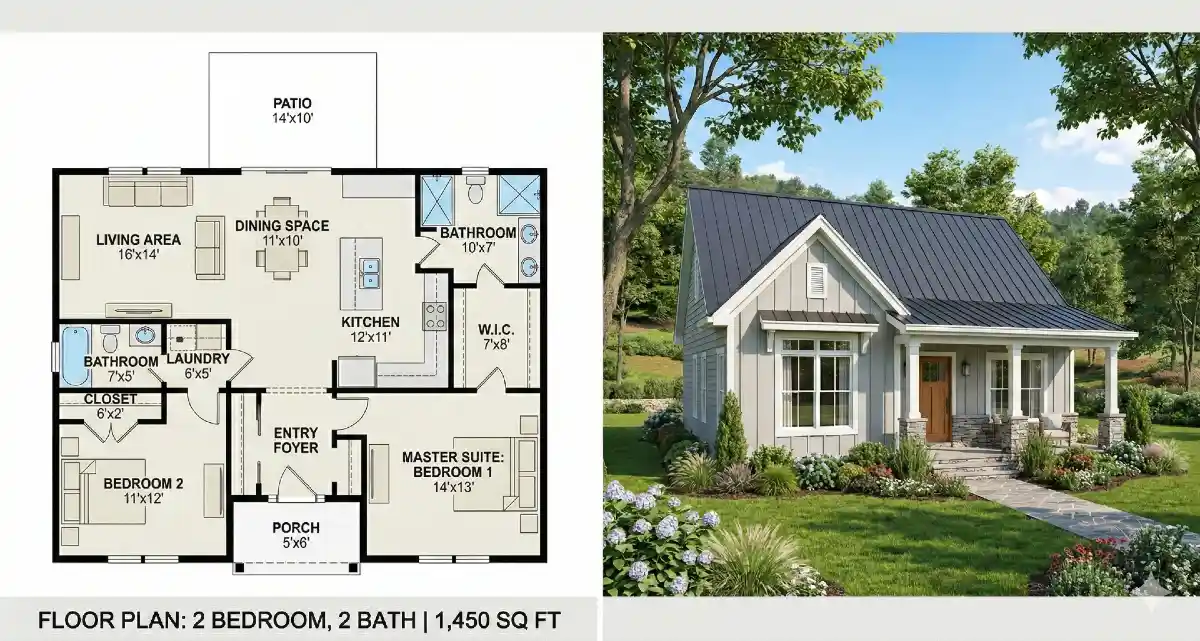 Slate and Stone Sanctuary - A Modern Farmhouse Blueprint for Two