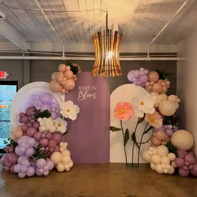 Soft Sage and Dusty Blue Arched Garden - A Modern Boy's Baby in Bloom Celebration