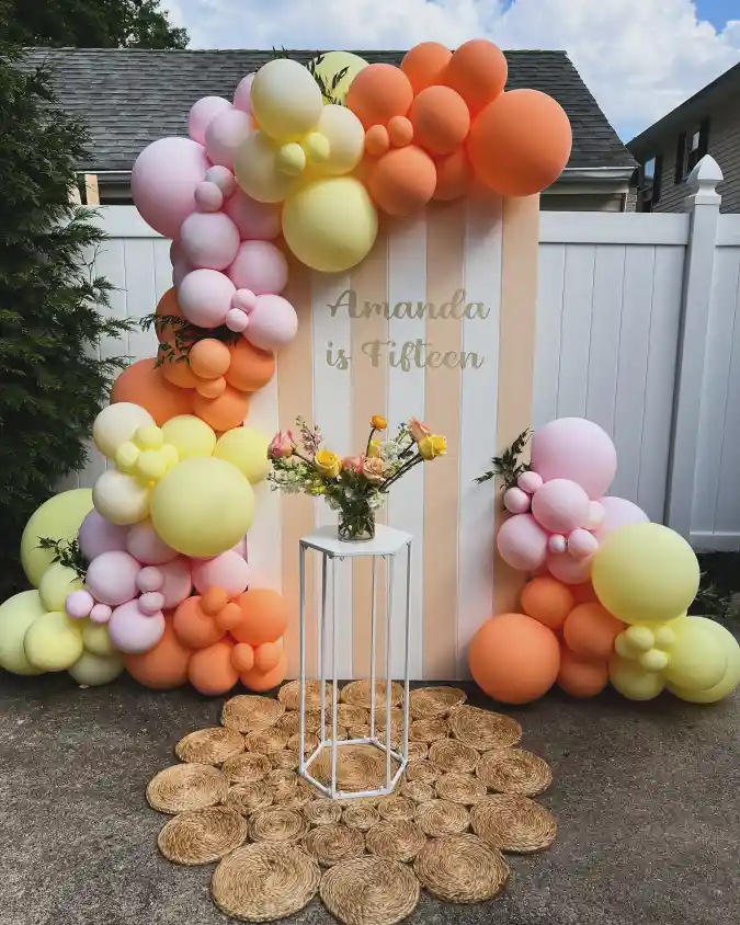 Sorbet Sunset Backdrop - Spring Party Decor with a Peachy Twist