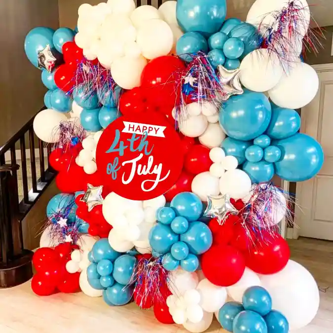 Star-Spangled Balloon Backdrop - Patriotic Party Decor with a Modern Twist