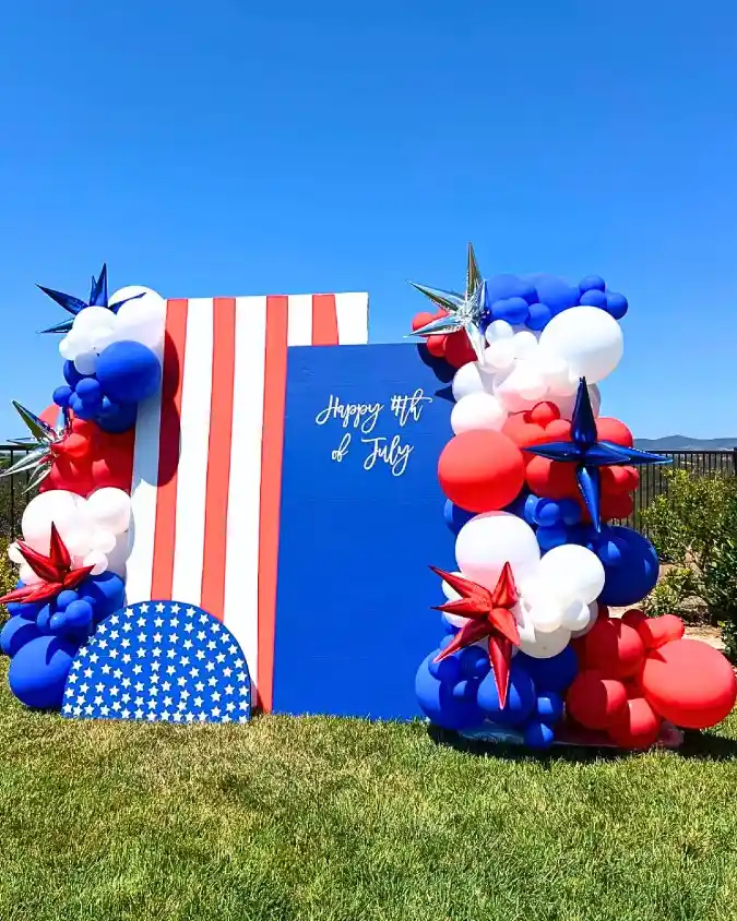 Star-Spangled Balloon Backdrop - Patriotic Party Spirit with a Bold Twist