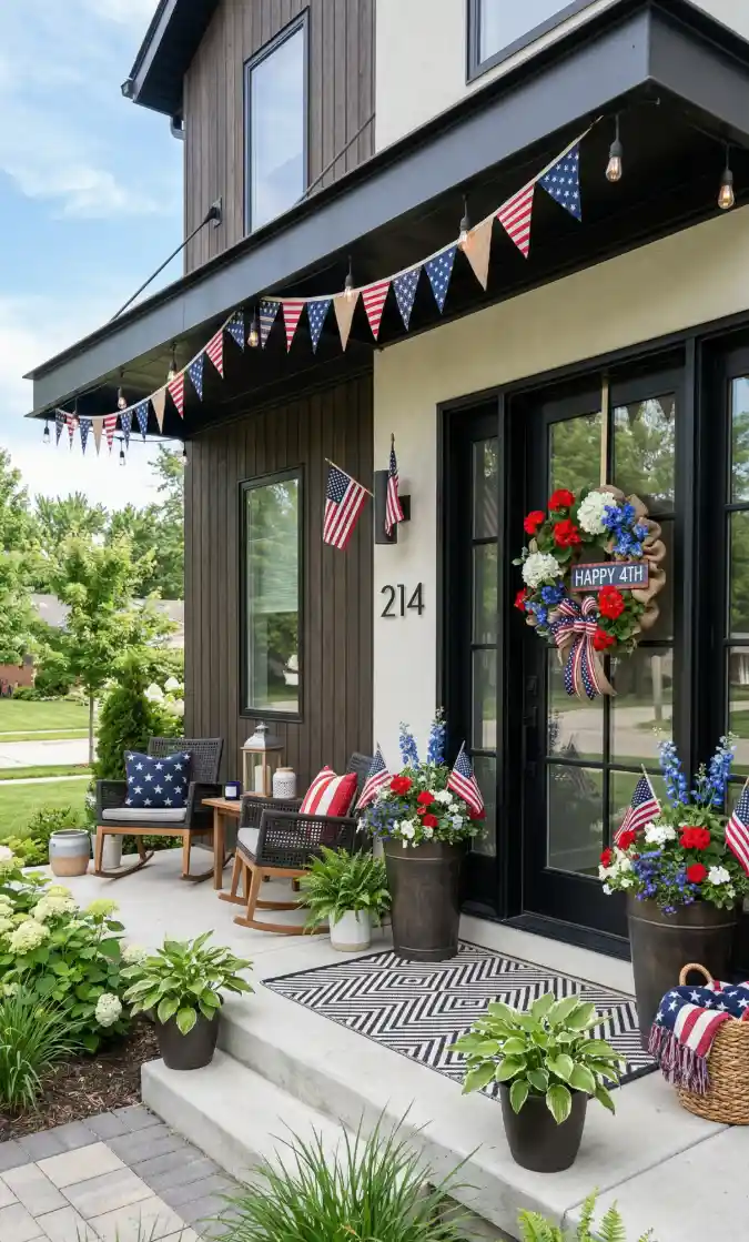 Star-Spangled Curb Appeal A Modern Americana Porch