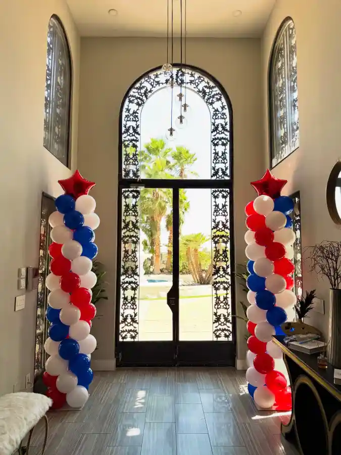 Star-Spangled Entryway Pillars - Red, White, and Bold Patriotism