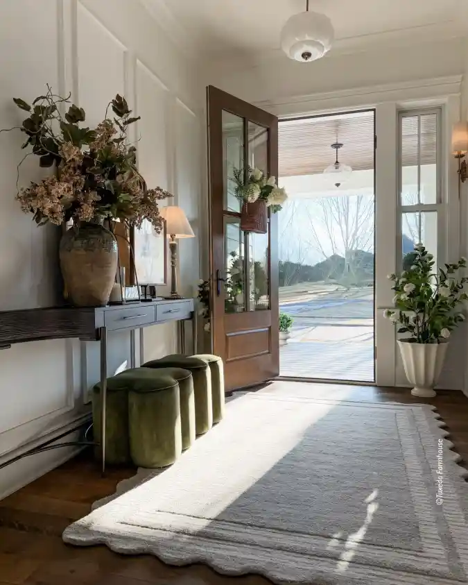 Sun-Drenched Scallops A Transitional Entryway - Spring Decor with a Soft Edge