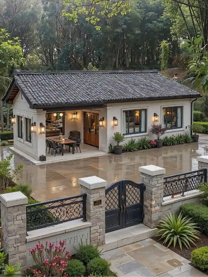 Terracotta Trimmed Stone Cottage - A Masterclass in Perimeter Lighting