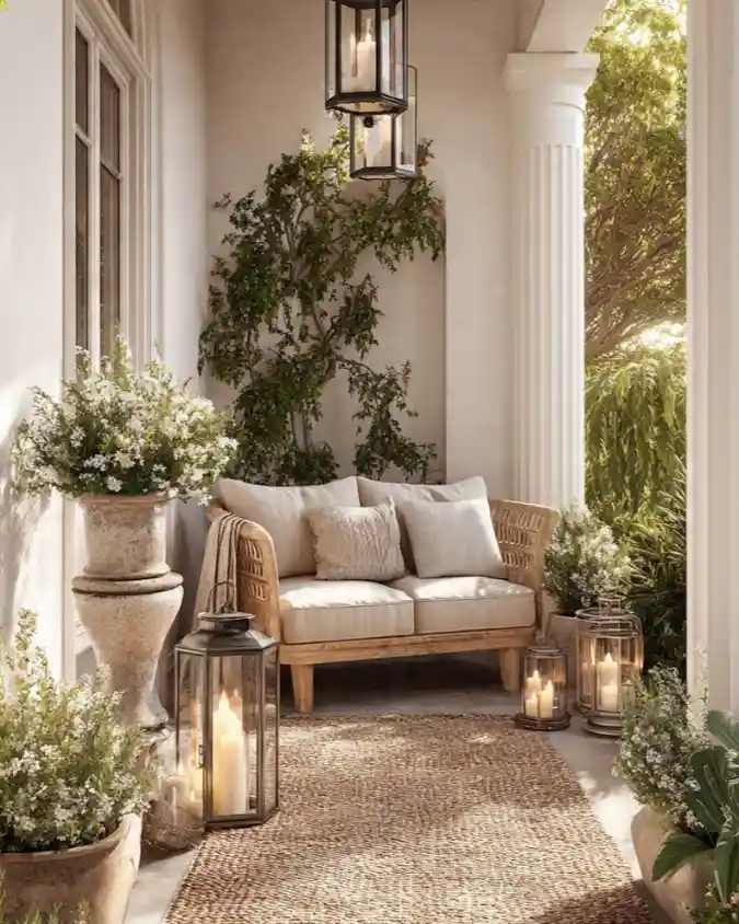 Timeless Cream and Wicker Sanctuary - A Breath of Fresh Air for Your Spring Porch