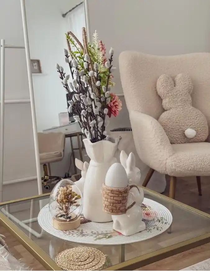 Whimsical Bunny Burrow - A Soft Palette Easter Living Room