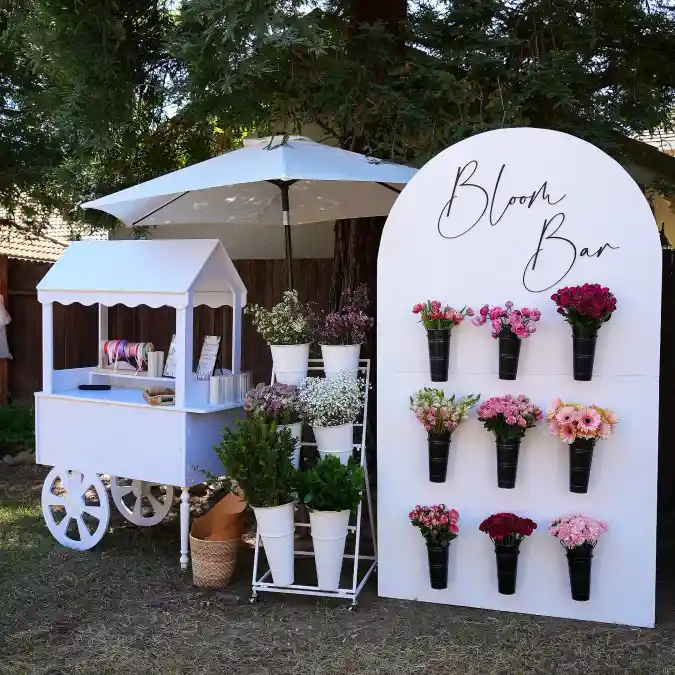 Whimsical White Garden Party - Bloom Bar with a Modern Minimalist Twist